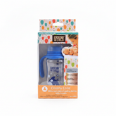 Baby World blue bottle white studio