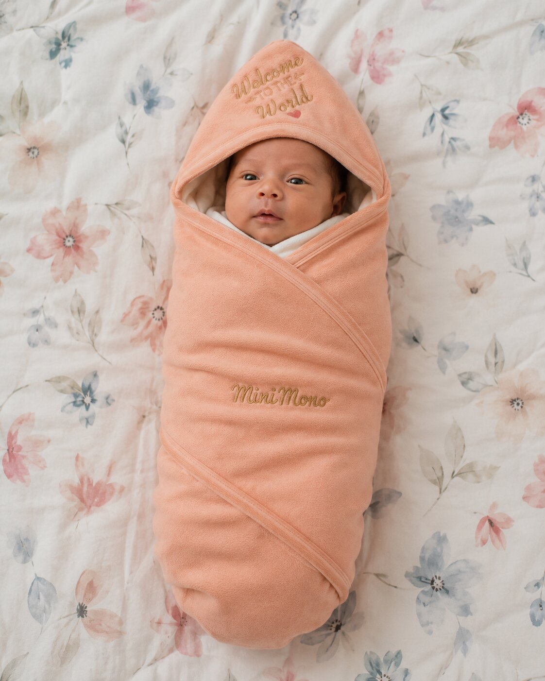 Mini Mono Baby Wrapping Sheet – Peach