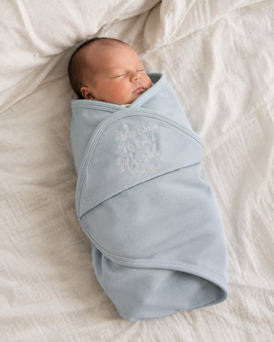 Mini Mono Baby Wrapping Sheet – Blue