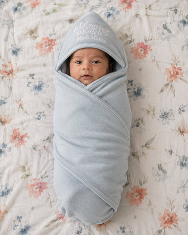 Mini Mono Baby Wrapping Sheet – Blue