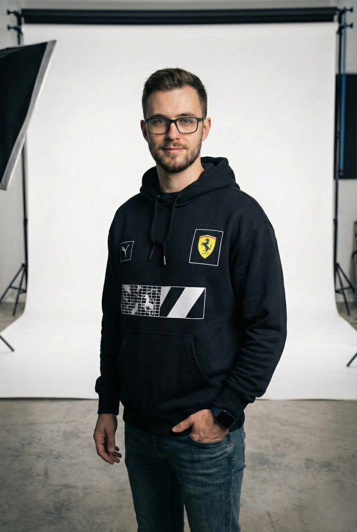 Black Ferrari Graphic Hoodie