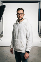 White Sherpa Fleece Hoodie