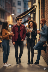 FAUX LEATHER JACKET FOR MEN