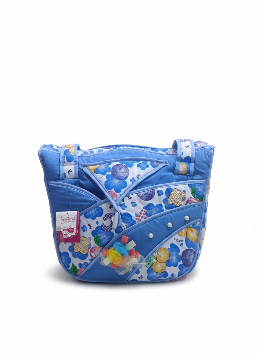 Blue Floral Baby Tote Bag