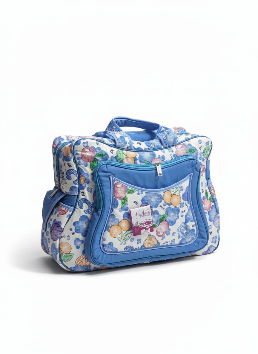 Blue Printed Baby Diaper Travel Bag