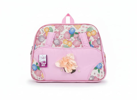 Pink Floral Baby Diaper Tote Bag
