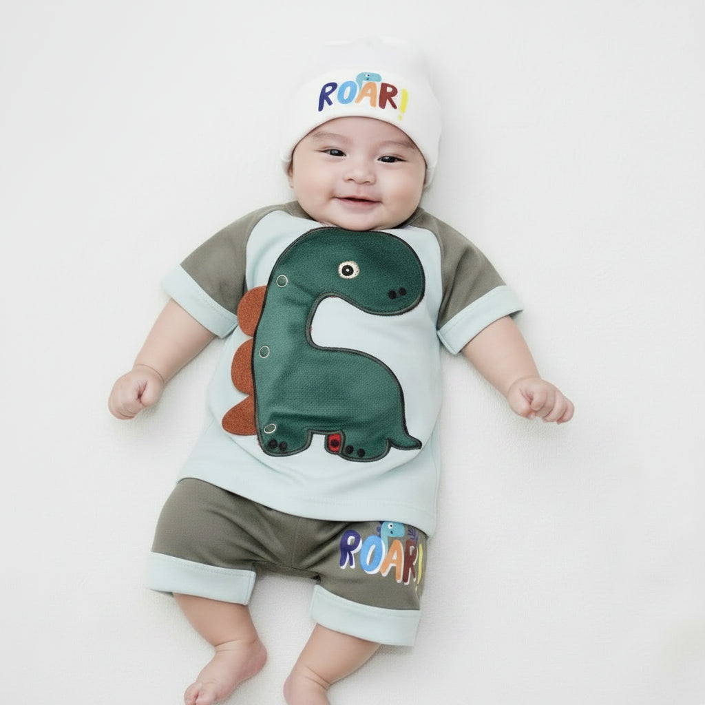 Haya's Baby Dino ROAR 3-Piece Set 0-3M