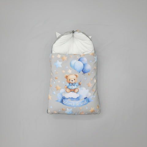 Baby Sleeping Bag - Welcome to the World Teddy Bear Print