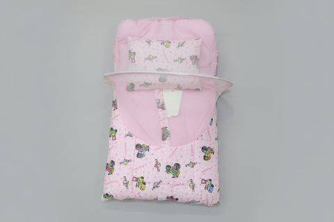 Baby Bedding Set - Pink Cartoon Sports Print (3-Piece)