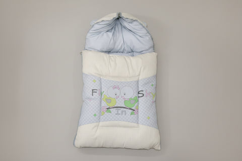Baby Sleeping Bag - Blue Cute Birds Print