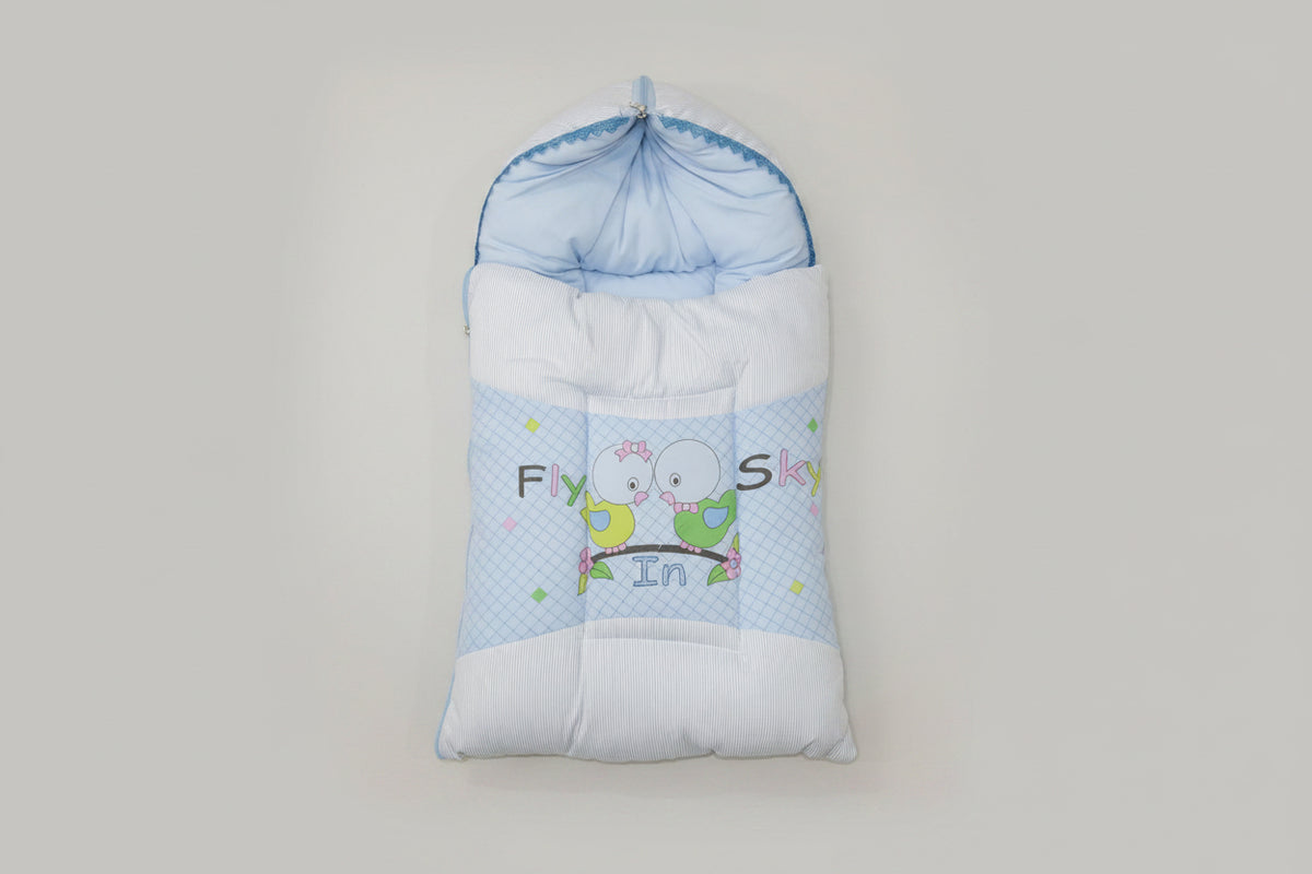 Baby Sleeping Bag - Fly Sky In Blue Birds Print
