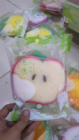 Cute Apple Bath Sponge - Deep Bath Foam Flower