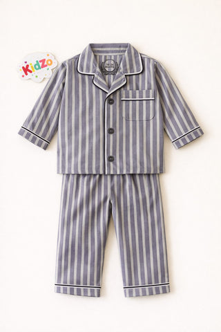 Baby Boys Grey Check Pajama Set – 0-24 Months
