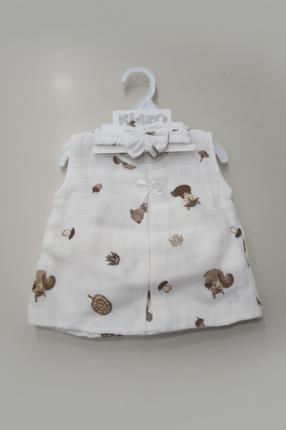 Kidzo Baby Girl Frock with Headband – Squirrel Print