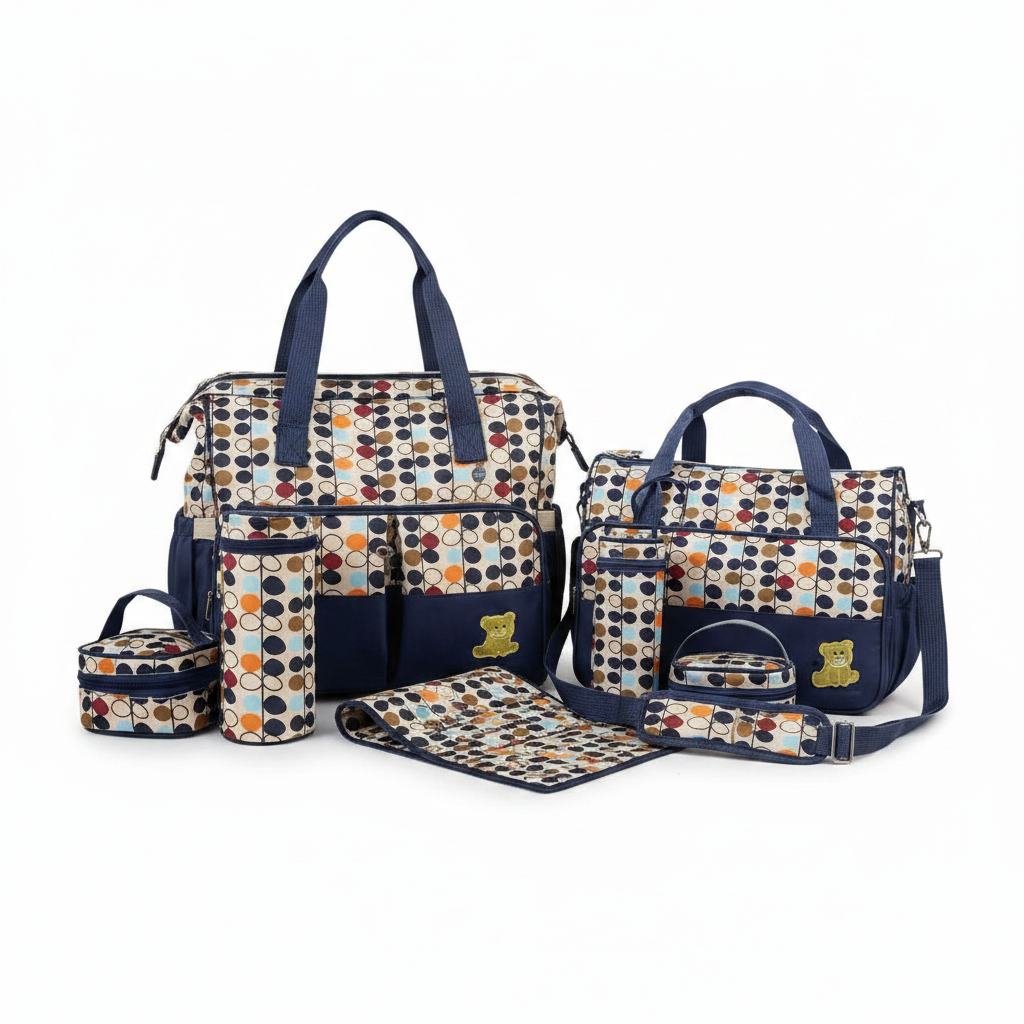 Baby Diaper Bag Set No. 33822 – Polka Dot Tote