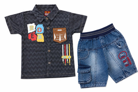 Trendy Baby Boy Outfit with Denim Shorts | Ages 1-4 Years