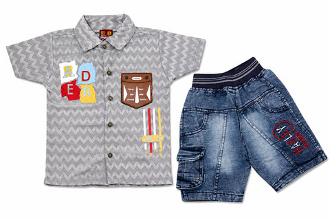 Trendy Baby Boy Outfit with Denim Shorts | Ages 1-4 Years