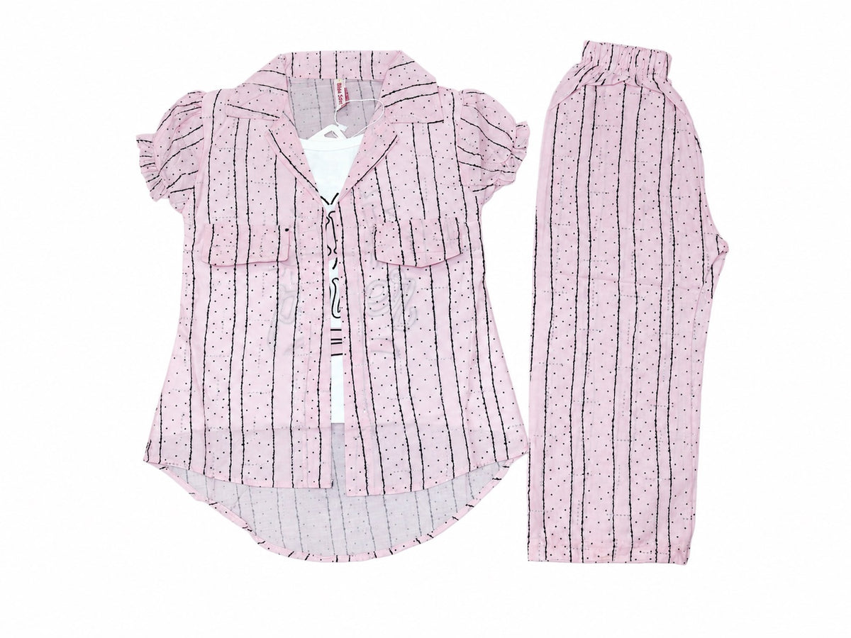 Baby Girl Striped 2 Piece Shirt & Trouser Set – 1 to 5 Years