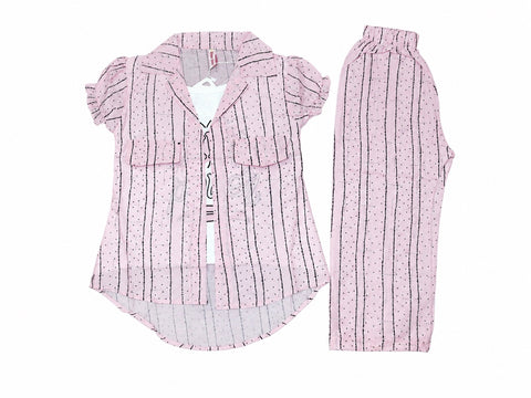 Baby Girl Striped 2 Piece Shirt & Trouser Set – 1 to 5 Years