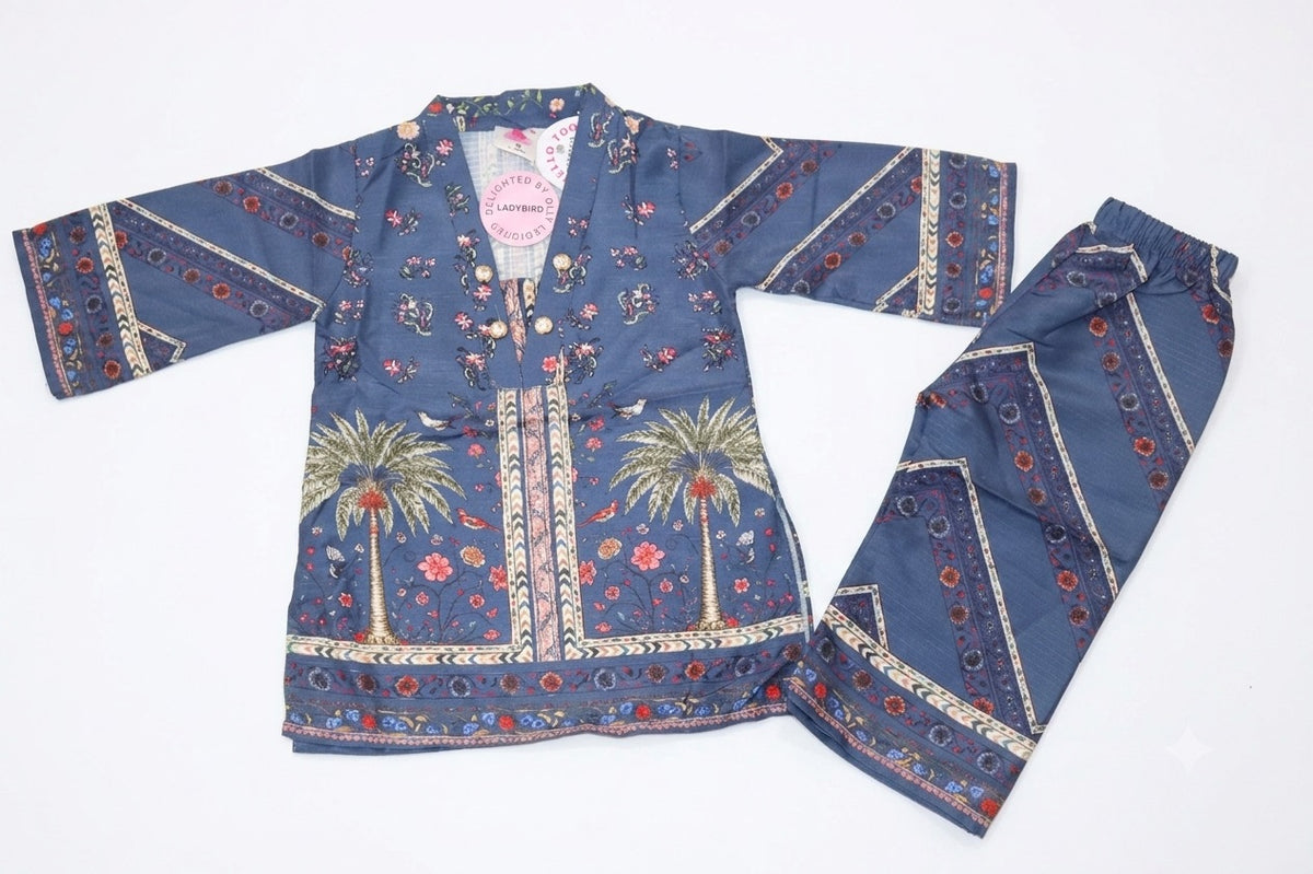 Baby Girl Blue Printed 2 Piece Suit – 1 to 5 Years
