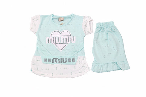 Baby Girl Miu Miu Printed 2 Piece Top & Shorts Set – 1 to 5 Years