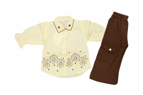 Baby Girl Embroidered 2 Piece Shirt & Trouser Set – 1 to 5 Years