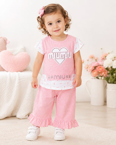 Baby Girl Miu Miu Printed 2 Piece Top & Shorts Set – 1 to 5 Years