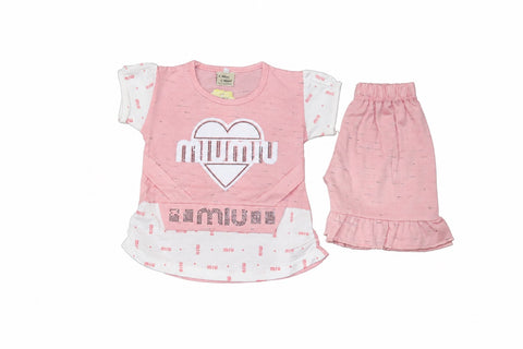 Baby Girl Miu Miu Printed 2 Piece Top & Shorts Set – 1 to 5 Years