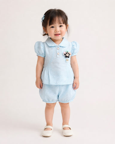 Baby Girl Fancy 2 Piece Top & Shorts Set – 1 to 5 Years