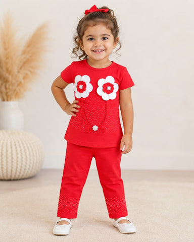Baby Girl Flower 2 Piece Top & Trouser Set – 1 to 5 Years