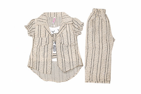 Baby Girl Striped 2 Piece Shirt & Trouser Set – 1 to 5 Years