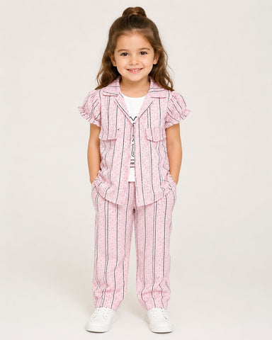 Baby Girl Striped 2 Piece Shirt & Trouser Set – 1 to 5 Years