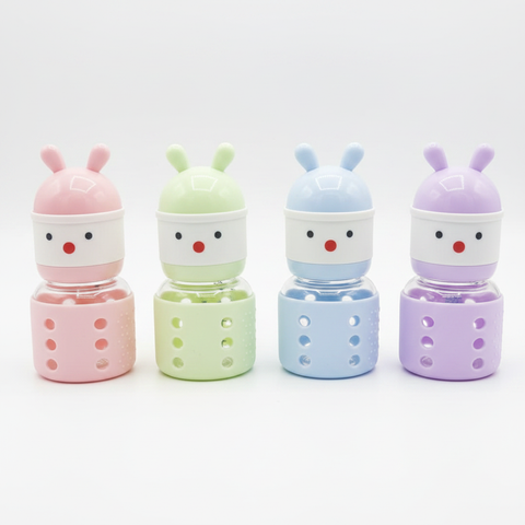 Dnei Bunny Ear Glass Baby Bottle