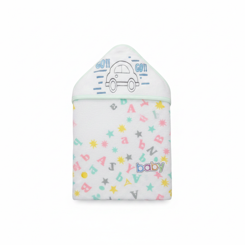Baby Hooded Bath Towel Pastel Cartoon Print