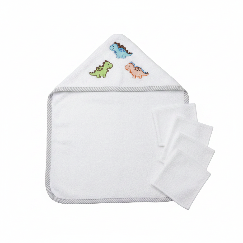 Baby Wrapping Sheet with Dinosaur embroidery