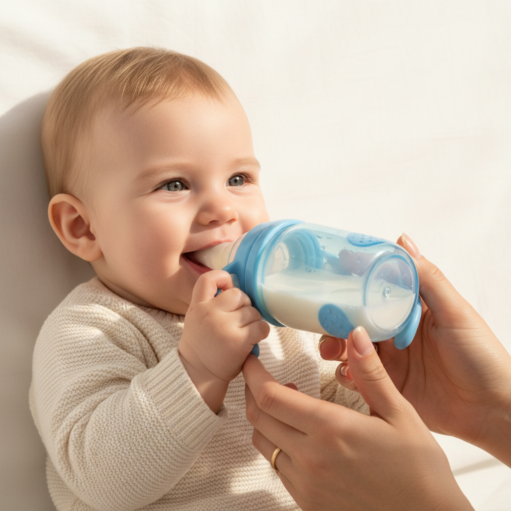 Baby being fed with Mama Feto bottle