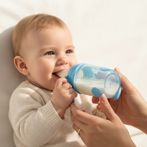 Baby being fed with Mama Feto bottle