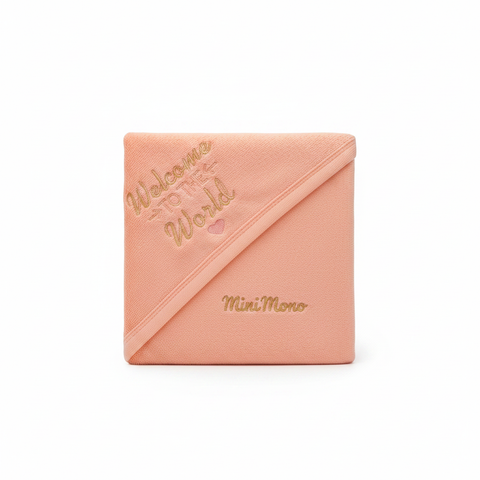 Mini Mono Baby Wrapping Sheet in Peach