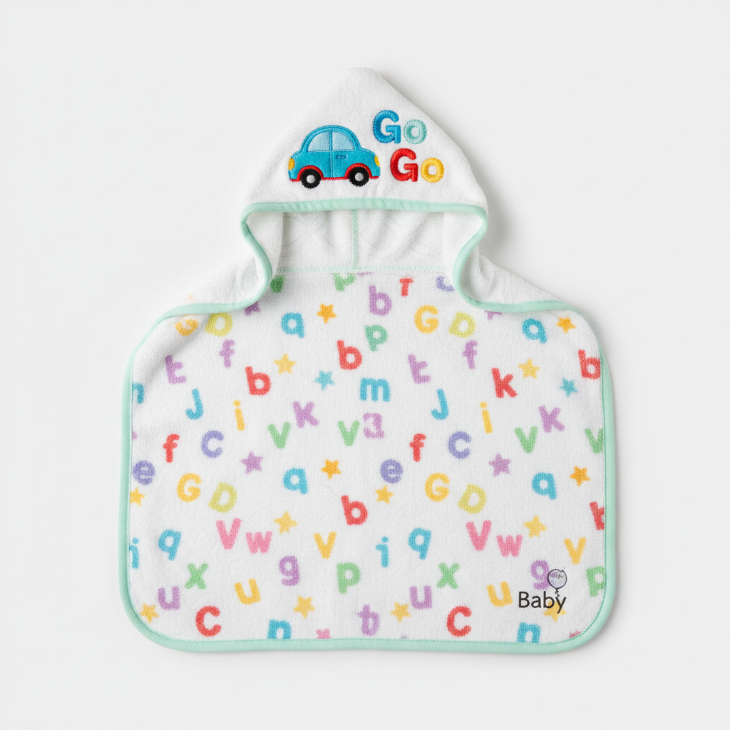 Baby Hooded Bath Towel Go Go Car
