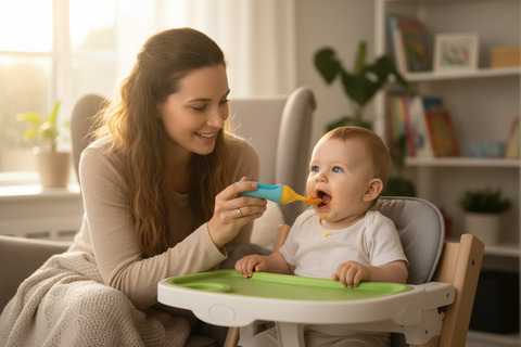 Baby Spoon Feeder Set - 2 Pack (Blue & Green)