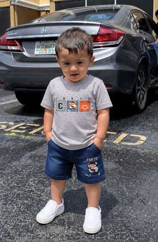 Tokyo Code Baby Boy T-Shirt & Denim Shorts Set (1-4 Years)